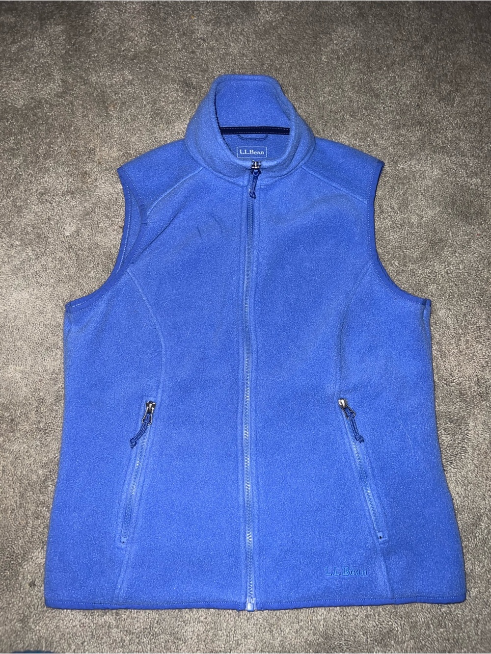 L.L. Bean Women's Bright Blue Fleece Vest - Full Zip